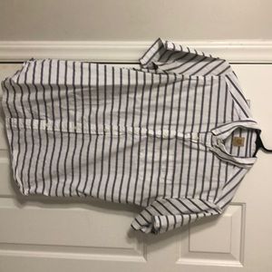 True Craft white button down with blue stripes